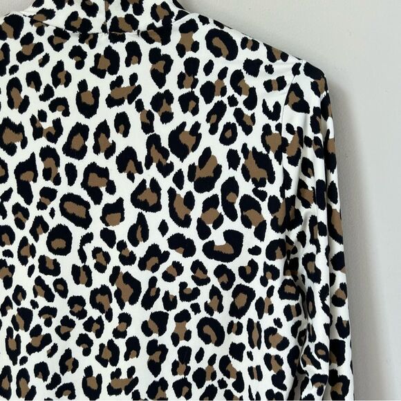 Gaze Leopard Mock Long Sleeve Buttery Soft Top Shirt Blouse Size L - Picture 6 of 13